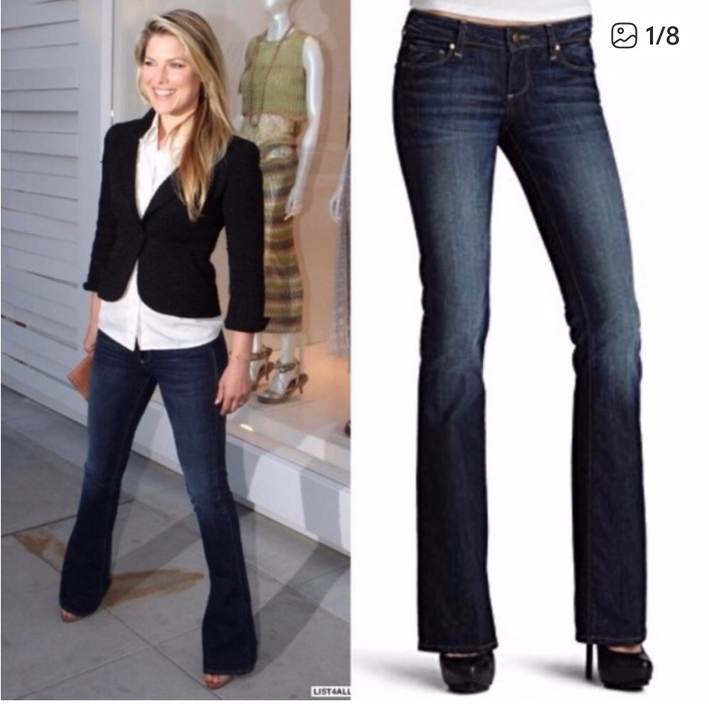 Paige Premium Denim Laurel Canyon Bootcut Jeans Y2K Dark Wash Size 29 Low Rise